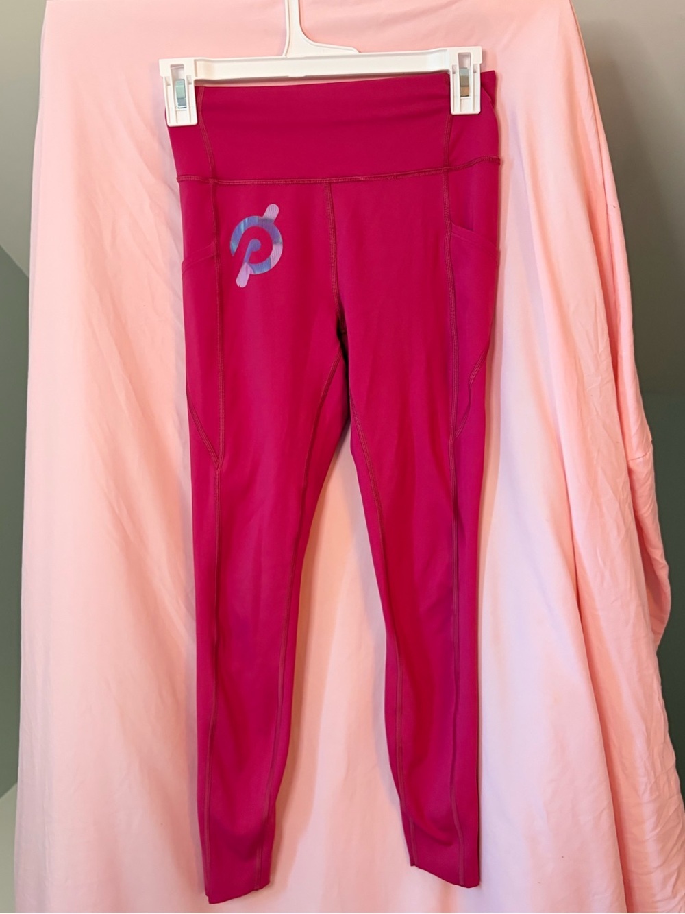 Peloton Pink Athletic Leggings with pockets size small